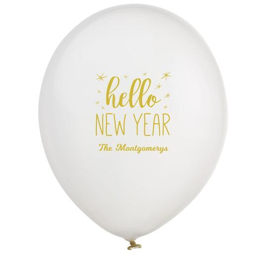 Hello New Year Latex Balloons